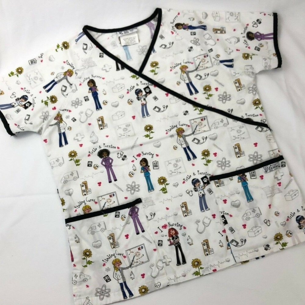 I Love Nursing Scrub Top Adorable!